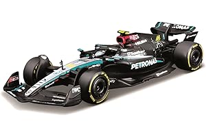 Bburago - Mercedes AMG Petronas W15 Lewis Hamilton #44 2024 - Realistyczny model samochodu w skali 1:43, prowadzony przez Lewisa Hamiltona, oficjalna licencja Mercedes, zalecany wiek 3+ lata