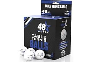 DRAXX Sports Ping Pong Balls, 3-Star Grade, 40+ Size, White Table Tennis Balls, Premium ABS Construction, Indoor & Outdoor, Competition & Leisure, Tournament Quality