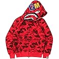 LIAOPUFUS Men's Shark Mouth Fashion Hooded Sweatshirt Zipper Long Sleeve Hip Hop Street Wear Style Hinges Camouflage