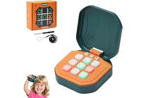 NMM Consola de juegos electrónica portátil Tic Tac Toe AI-Smart | 9 modos | Juegos de viaje | Mini Tik Tak Toe | Juegos de mesa inteligentes para niños y adultos | Idea de regalo (verde)