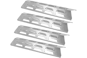 GFTIME 92071 41x10cm Piastra Diffusore di Calore Parti di Ricambio per Perfect Flame Uniflame Kenmore Bond Bbqtek Griglia,Acciaio Inox Copri Bruciatore Barre Flavorizer Accessori per Griglia(4 Pezzi)