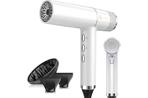 Slopehill Brushless Asciugacapelli Professionale | Diagnosi intelligente dei guasti | Phon per Capelli Ionico | Microfiltro Innovativo | Tecnologia Oxy Active | Display a LED | 2000W (Bianco)