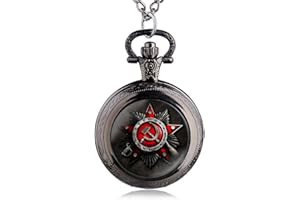 FENKOO Schöne Taschenuhr Russische Flagge Symbol Quarz Taschenuhr
