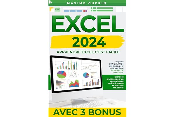 Excel 2024 pour les nuls: Un guide pratique,étape par étape, pour maîtriser Excel en moins de 72 heures.Exercices pratiques pour un apprentissage rapide,formules et fonctions actualisées
