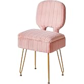 IBUYKE Vanity Stool, Folding Makeup Chair, Pink WBD030P | Rectangular Small 15.75" x 11.81" x 29.13" Velvet Cute Tavern Ottom