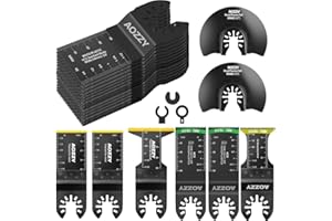 AOZZY Lot de 32 lames de scie à bois - 3 lames de scie oscillantes en titane - Outil multifonction oscillant à libération rapide