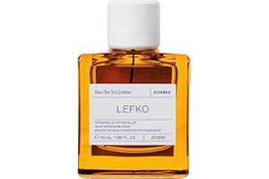 KORRES LEFKO Eau de Toilette per uomo e donna, fragranza unisex, floreale, pudica, 88% ingredienti naturali, vegan, 50 ml