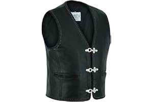Gaudi-Leathers Biker Vest en Cuir Crochet Homme