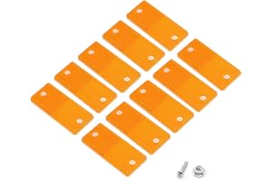 ETUKER 10 Pack Rear Reflector, Rectangular Rear Reflectors Screw on Safety Reflective, Post Reflectors, Reflectors For Gate Posts for Caravan/Truck/Trailer/Boat/Motorcycle Fence Gate Posts