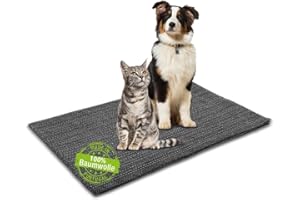 A PORTUGUESE LOVEAFFAIR CRAFT STORY Craft Story Hundedecke Gaia aus 100% Baumwolle 75 x 90 cm Dunkelgrau - waschbar faltbar ideal für Auto Kofferraum Sofa - Schutzdecke für Hunde und Katzen - Ruhedecke für Zuhause und Unterwegs