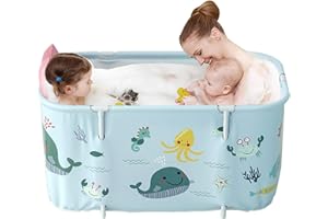 ASTARAMA Bañera Portátil Plegable No Inflable - Barril de Baño Cilíndrico para el Hogar, al Aire Libre, para Niños y Adultos