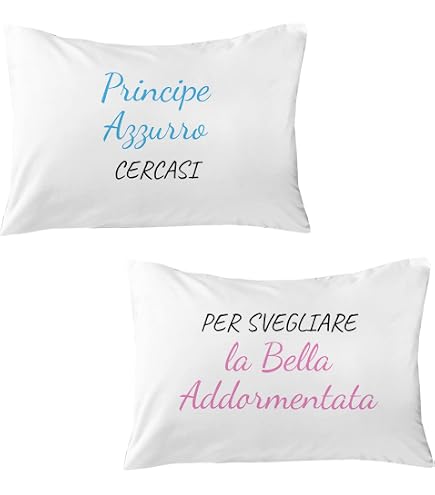 Coppia Di Federe Per Cuscini San Valentino 80x50 Cm - Pesca Con Cuori, Personalizzabili Con Nomi, Tessuto Cotone Ipoallergenico OEKO-TEX, Regalo Per Innamorati