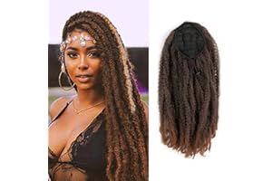 DSOAR 18 Cali Afro Kinky Curly Kucyk Clip w falistym Kucyk Przedłużenie Marley Hair Kawałek Sznurek Puff Bun Czarny