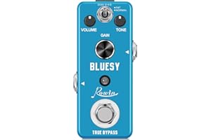 AMUZIK Rowin Guitar Bluesy Pedal Vintage Blues Style Distortion Effect Pedal Wide Range Frequency Response With Mini Size True Bypass