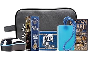 HEY JOE! - Bearded Survival Kit Delux Nº 3 | Kit de Barba para el Cuidado de Hombre - Bálsamo, Aceite, Jabón, Cepillo y Neceser para Barba Saludable