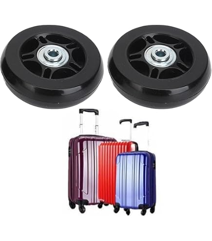 OROSTINA 1 Paio Ruote di Ricambio per Valigia Bagagli 50/68/70/75/80/90/94/100mm Rutoe Sostitutive con Cuscinetti 8mm,40mm/35mm Assali Chiave Ingless Set di Riparazione (80 * 24mm