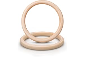 JIAWAGGAG 2 Anneaux 10cm en Bois Naturel pour Ruban, Bouquet, Mariage, Projets de Bricolage, Loisirs Créatifs, Déco - Cercle Polyvalent et Solide