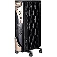 Havells OFR 7 Wave Fins (Oil Filled Radiator) with Fan| Room Heater| 1900 W| 3 Thermostatic Heat Power Settings & PTC Fan Control| Long-Lasting Heat| Comfortable Breathing|Uniform 360° Heating (Black)