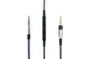 ABLET Cable for Denon AH-MM400, AH-MM300, AH-MM200 Headphones, Volume Control and Microphone, Compatible with iPhone, iPod, iPad, Apple Devices