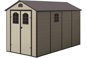 Gardiun Casetta in Resina Alessia C - 6,88 m² 366x188x225 cm con Pavimento e Finestre Beige