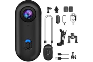 OBEST 360°Action Cam 1080P Unterwasserkamera 30m/98ft Wasserdicht WiFi Kamera 120°Weitwinkel Action Kamera, Freihand POVs Vlog Bodycam, Mini Helmkamera für Radfahren Motorrad