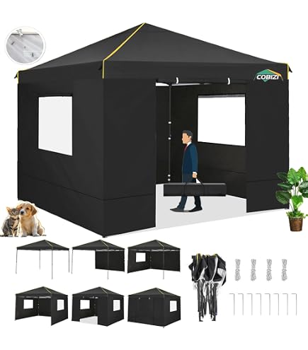 Tente De Jardin 4x6m – Tonnelle Professionnelle Avec Panneaux Latéraux | Imperméable, Résistante UV Et Vent | Pour Mariage, Fête, Événements - 3