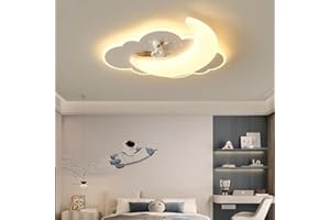 GHiycotdl Ceiling Light Children's Room, 50 cm Creative Cartoon Astronauts Ceiling Lamp Children's Room with Remote Control, Dimmable Ceiling Light for Bedroom, Ceiling Light, Living Room, Nursery