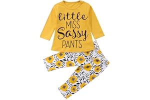 puseky Toddler Baby Girls Clothes Cute Letter Print Long Sleeve Shirt Floral Pant Tracksuit Outfits Set