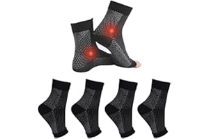 HOME HOLIC 4 Paar Sprunggelenkbandage Orthopädische Kompressionssocken damen herren für Plantarfasziitis Socken Arthritis Gelenkschmerzen Fersensporn Neuropathie Fussbandagen Sprunggelenk