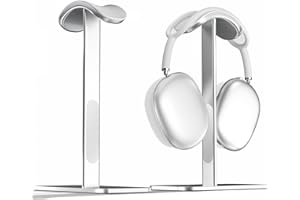 MaGrnce Headphone Stand for Airpods Max with Sleep Mode Aluminum Headphone Holder with Anti-Slip Base & Protective Leather Pad for Home/Game Room/Shop Headphone Storage/Display (Sliver White)