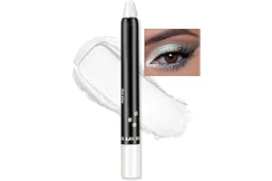 Erinde Ombretto in Stick Bianco Cremoso, Matita Ombretto, Impermeabile e Altamente Pigmentato Eyeshadow Stick, Lunga Tenuta con Effetto Metallico Luminoso, Texture Setosa e Facile da Applicare, Vegan
