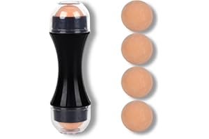 LARFRAECY Rouleau volcanique absorbant l'huile,4 balles volcaniques pour le visage,Rouleau absorbant l'huile volcanique,réutilisable, outils de soins de la peau du visage,léger et portable (Noir)
