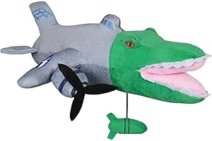 SereneSage Tung Shark Plush, Funny Meme Doll, Soft Stuffed Animal for Kids & Fans, Viral Brainrot Gift for Boys & Girls (Gray-Crocodile)