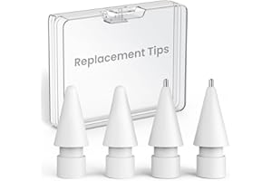 Delidigi Replacement Tips for Apple Pencil 1st/2nd Generation and Apple pencil Pro/(USB-C), 4 Pack High Sensitivity Ordinary Nibs & Upgraded Longer Metal Wear-Resistant Pen Like Nibs for iPencil