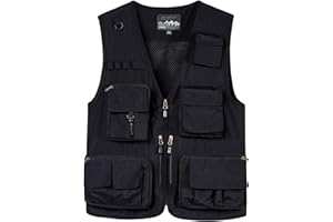 KTWOLEN Herren Outdoor Weste mit Mehreren Taschen Leicht Anglerweste Jagdfischen Outdoor Camping Fotografie Ärmellos Angeljacke