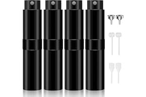 Hanmir Parfümzerstäuber, 4 Stück 8ml Parfümzerstäuber Nachfüllbar Zerstäuber Parfüm Mini Portable Sprühflasche für Taschenzerstäuber(Schwarz)