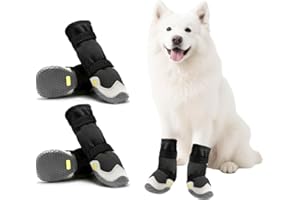 BnbnPup Hundeschuhe Pfotenschutz [4 Stück], Wasserdicht & Atmungsaktiv Mit Rutschfester Sohle Und Reflektierendem Klettverschluss - Für Kleine, Mittlere Und Große Hunde | Outdoor Hundestiefel (2#)