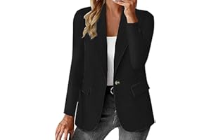 riou Giacca da Abito Blazer Donna Elegante Invernale a Maniche Lunghe Blazer con Bottoni Curvy Tailleur Giacche Donna Oversize Jacket Slim Fit Aperto Davanti OL Cardigan per Cerimonia Ufficio Business