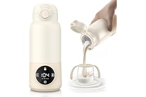 SPACEVER Scaldabiberon Portatile Senza Fili, 450ml Scalda Biberon Neonato Portatile, Riscaldamento Rapido Scaldalatte Portatile Neonat per Viaggi e Alimentazione Notturna Temperatura Regolabile 37-55 °C