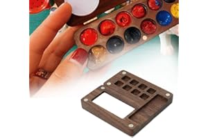 DHliIQQ Mini tavolozza portatile per acquerelli, tavolozza di colori in legno, palette acquerello, vassoio da viaggio per colori ad acqua, guazzo, vernice acrilica, regalo per pittori e artisti