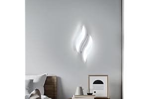 Dorlink Applique da Parete Interno, Lampada da Parete, Applique Camera da Letto Moderno, Creativo Lampada a Muro LED, 6500K Bianca Fredda, Appliques Foglia per Corridoio, Soggiorno, Scala, Bagno 12W