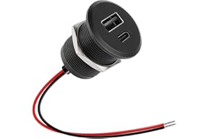 ‎CAMPERXLITE CamperXlite USB C Steckdose 12 VDC Voll Aluminium für Wohnmobil, QC 3.0 et PD 3.0 KFZ Schnellladegerät mit Allen iOS/Android Geräten, für Wohnwagen Anhänger Van LKW Boot (1 Stk.)