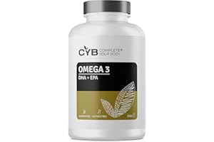 CYB COMPLETE YOUR BODY Omega 3 Fish Oil 2000mg Capsules - 240 High Strength Softgels - Pure Omega Fatty Acids 3 EPA 360mg + DHA 240mg Per Serving - 4 Month Supply - Laboratory Tested - Complete Your Body - CYB Brand