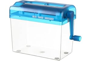 Bodhi2000 Shredder, trituratore di carta, distruggidocumenti portatile a mano, distruggidocumenti manuale, mini macchina da taglio per la casa e l'ufficio cancelleria da scrivania blu