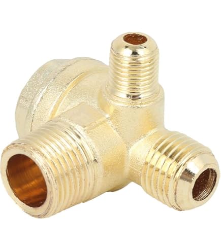 Compresseur D'air En Laiton à 3 Ports Avec Filetage Extérieur, Filetage Extérieur 90 °, Clapet Anti-retour, Pièces De Rechange 20 X 14 X 10 Mm