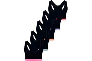 LOREZA ® 5 Reggiseno per Bambina da Allenamento Sportivi in Cotone Reggiseni - 8-15 Anni