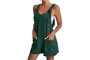 YOLIMOK 2023 Monos Corto Mujer Verano Elegante Mono de Mujer Petos Largo Monos de Vestir Talla Grande Peto Sin Mangas Monos Cortos Color Sólido Pantalones Anchos de Rectos Playsuit Fiesta de Noche 4XL