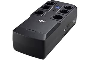 ‎FSP FSP PPF3602301 Fortron Nano Fit 600 USV 600VA/360W, 220-240V/50-60HZ, Offline, 1x12V 4.5AH, 6xSCHUKO Schwarz