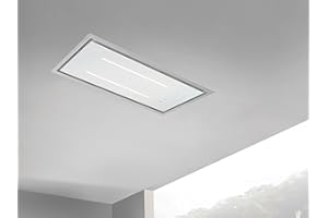 MODERN LIVING ViandPro Aria Flush Fit Ceiling Hood 90 x 30 White/Stainless Steel Frame Fits Between Joists