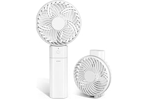 Galros Ventilatore USB, Ventilatore a mano con Powerbank 5200mAh, mini Ventilatore, Ventilatore Ricaricabile piccolo con Batteria, Ventilatore da Tavolo Silenzioso per Ufficio, Viaggio, 5 livelli